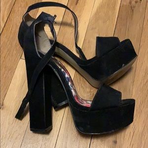 Size 5 Black Suede Heels